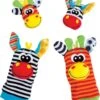 Playgro Pols- En Voetrammelaarset Zebra & Giraf - Set Van 4 Stuks, 2 Polsbandjes En 2 Rammelsokjes -Winkel Voor Babyproducten 1029x1200