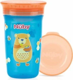 Nûby - Oefenbeker - 360° Wonder Cup - 300ml - Blauw - 6m+ -Winkel Voor Babyproducten 1096x1200