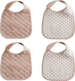 MINIIYOU Babyslabbetjes - Waterproof Laagje - Biologisch Katoen - 0-2 Jaar - Neutrale Kleuren