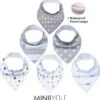 MINIIYOU Bandana Kwijlslabbetjes - Grijs - 6 Stuks - Puntslabbetjes - Waterproof -Winkel Voor Babyproducten 1129x1200 3