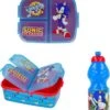 Star Sonic 3 Compartimenten Brooddoos (18 Cm - 14 Cm - 6 Cm) + Drinkfles (18 Cm Hoog - 400 Ml)