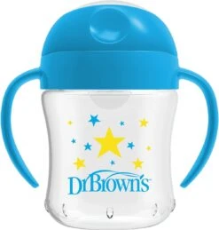 Dr. Brown's Oefen Drinkbeker - Met Zachte Tuit - Vanaf 6 Maanden -180 Ml - Blauw -Winkel Voor Babyproducten 1144x1200