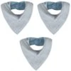 Silly Billyz Slabbertje Towel Bandana Bibs Dusty Blauw Vintage 3 Stuks