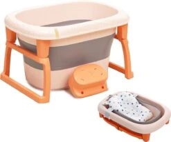 FOXSPORT Babybadje - Inklapbaar Bad - Bad Baby - Zitbad - Bath Bucket - Opvouwbaar Bad Kinderen - Baby Badje - Opvouwbaar Bad Baby - Opvouwbaar Bad - Baby Badkussen - Oranje -Winkel Voor Babyproducten 1200x1001 2