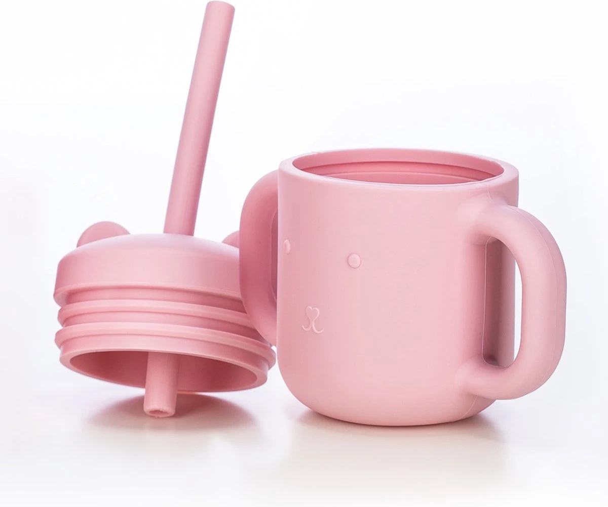 FreeON Siliconen Drinkbeker Met Rietje En Handgrepen - Rietjesbeker Voor Baby - Peuter En Kleuter - Kitty - Roze 8 FreeON Siliconen Drinkbeker Met Rietje En Handgrepen - Rietjesbeker Voor Baby - Peuter En Kleuter - Kitty - Roze - Afbeelding 6