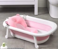 Babybadje - Peuterbadje - Opvouwbaar - Incl. Baby Badkussen - 84 Cm Lang - 0 Tot 3 Jaar - Roze -Winkel Voor Babyproducten 1200x1013 2