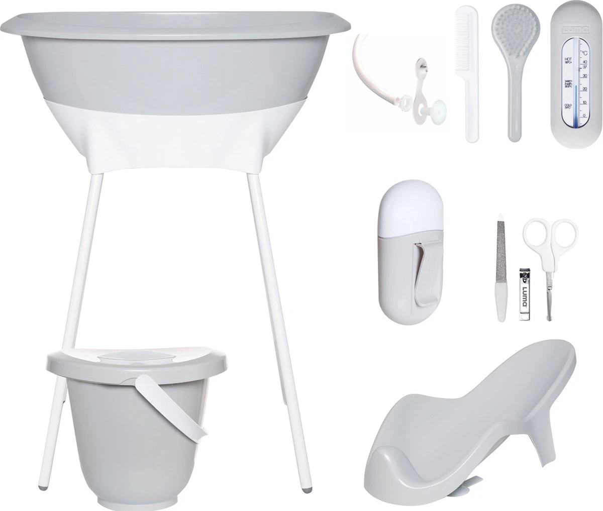 LUMA Babycare Bad- En Verzorgingsset - Light Grey 3 LUMA Babycare Bad- En Verzorgingsset - Light Grey