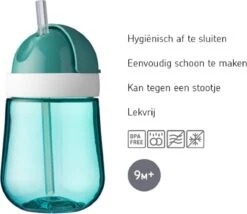 Mepal Mio – Rietjesbeker 300 Ml – Gegarandeerd Lekvrij – Deep Turquoise – Ideaal Voor Onderweg – Drinkbeker Kinderen -Winkel Voor Babyproducten 1200x1038 3