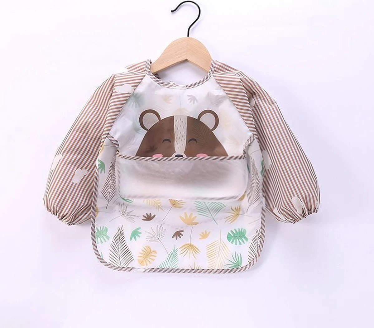 Slabbetjes Lange Mouwen Met Opvangbak (1-3 Jaar) - Dinosaurus Beer - Mag In Vaatwasser/ Wasmachine 5 Slabbetjes Lange Mouwen Met Opvangbak (1-3 Jaar) - Dinosaurus Beer - Mag In Vaatwasser/ Wasmachine - Afbeelding 3