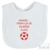 Soft Touch Slabbetje "ssssstt Papa En Ik Kijken AJAX" Unisex Katoen Wit/rood Afmeting 33 X 22 Cm -Winkel Voor Babyproducten 1200x1089 1