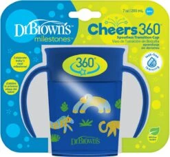 Dr. Brown's Dr Brown's - Cheers 360° Drinkbeker - 6+ Maanden - Blauw - 200ml -Winkel Voor Babyproducten 1200x1107 1