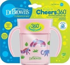 Dr. Brown's Dr Brown's - Cheers 360° Drinkbeker - 6+ Maanden - Roze - 200ml -Winkel Voor Babyproducten 1200x1110 1