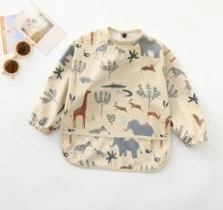 Mon Avenir - Longsleeve Slab - Waterproof - Schort Lange Mouwen - Beige - Safari Dieren -Winkel Voor Babyproducten 1200x1134 3