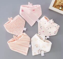 Il BAMBINI - Set Van 5 Bandana Slabbetjes Voor Baby - Lichtroze