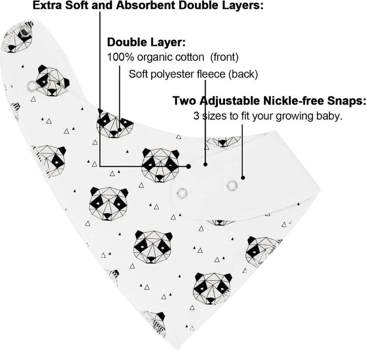 6 Stuks Bandana Slabbetjes Met Fleece Laag - Bruin Geel Grijs 5 6 Stuks Bandana Slabbetjes Met Fleece Laag - Bruin Geel Grijs - Afbeelding 3