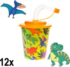 Merkloos Decopatent® 12 STUKS DINOSAURUS 3D Drink Beker Met Rietje En Deksel - 250ML - Dino Plastic Bekers - Kinderfeestje - Kinderverjaardag Bekertjes - Traktatie - Uitdeelcadeaus -Winkel Voor Babyproducten 1200x1148 3