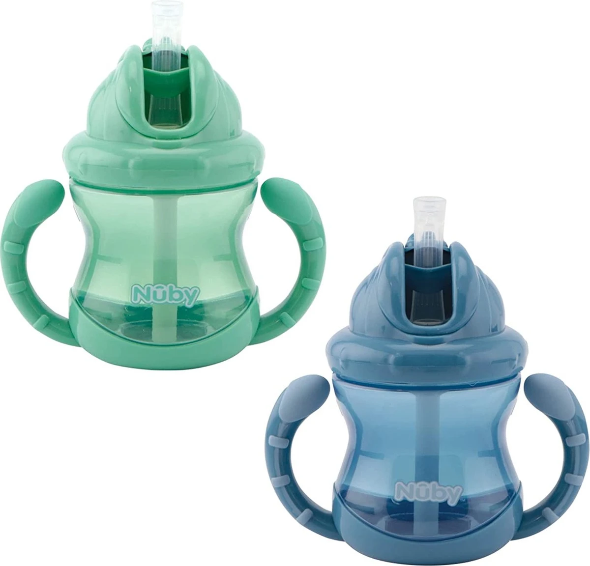 Nûby - Flip-It Antilekbeker Met Handvatten - 2-pack - Blauw & Groen - 240ml - 12m+ 4 Nûby - Flip-It Antilekbeker Met Handvatten - 2-pack - Blauw & Groen - 240ml - 12m+ - Afbeelding 2