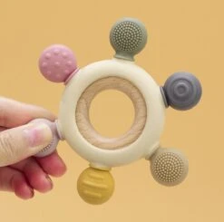 Merkloos Bijtring - Bijtspeelgoed - BPA Vrij - Siliconen - Baby Speelgoed - Roze -Winkel Voor Babyproducten 1200x1189