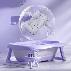 K IKIDO Babybadje Opvouwbaar - 3 In 1 Opvouwbaar - 83 × 48 × 23,5 Cm - Baby Badje - Peuterbadje - Babybadkuip -Inclusief Badkussen - Purper -Winkel Voor Babyproducten 1200x1200 313