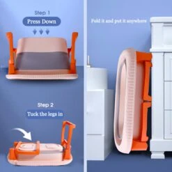 K IKIDO Babybadje - Bad Baby - Opvouwbare Babybadje - Babybadkuip - Met Steunkussen & Badkruk - Opvouwbaar Bad Kinderen - Bath Bucket - Oranje -Winkel Voor Babyproducten 1200x1200 340