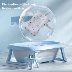 K IKIDO Babybadje - 3 In 1 Opvouwbaar - Multifunctioneel - Inclusief Badkussen - Baby Badje - Babybad - Peuterbadje - Lichtgewicht - Blauw -Winkel Voor Babyproducten 1200x1200 360