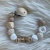 Babybeads- Speenkoord Met Naam - Madelief, Nude - Gepersonaliseerd Kraamcadeau