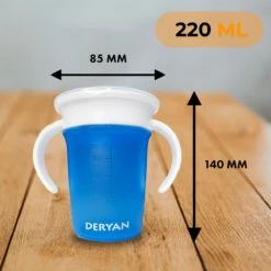 Deryan Luxe Quuby Drinkbeker 360 Trainer - Oefenbeker - Antilekbeker - 2 Stuks - Grijs / Blauw -Winkel Voor Babyproducten 1200x1200 496