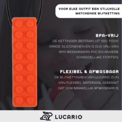 Bijtketting - Kauwketting | Bouwblokje Patroon Oranje -Winkel Voor Babyproducten 1200x1200 50