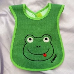 Baby Slabbetje Waterdicht Groen Kikker Print - Waterproof