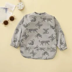 Mon Avenir - Longsleeve Slab - Waterproof - Schort Lange Mouwen - Grijs - Cheeta -Winkel Voor Babyproducten 1200x1200 723