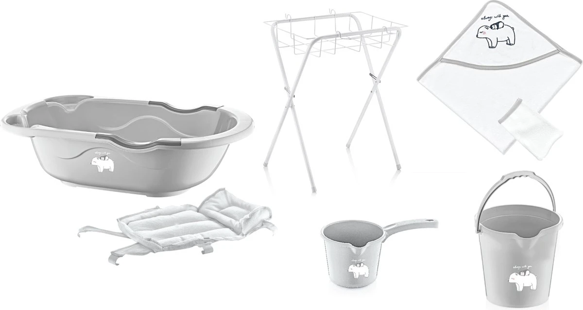 Badset + Standaard | Babyjem 6-delig Grijs IJsbeer Always With You 3 Badset + Standaard | Babyjem 6-delig Grijs IJsbeer Always With You