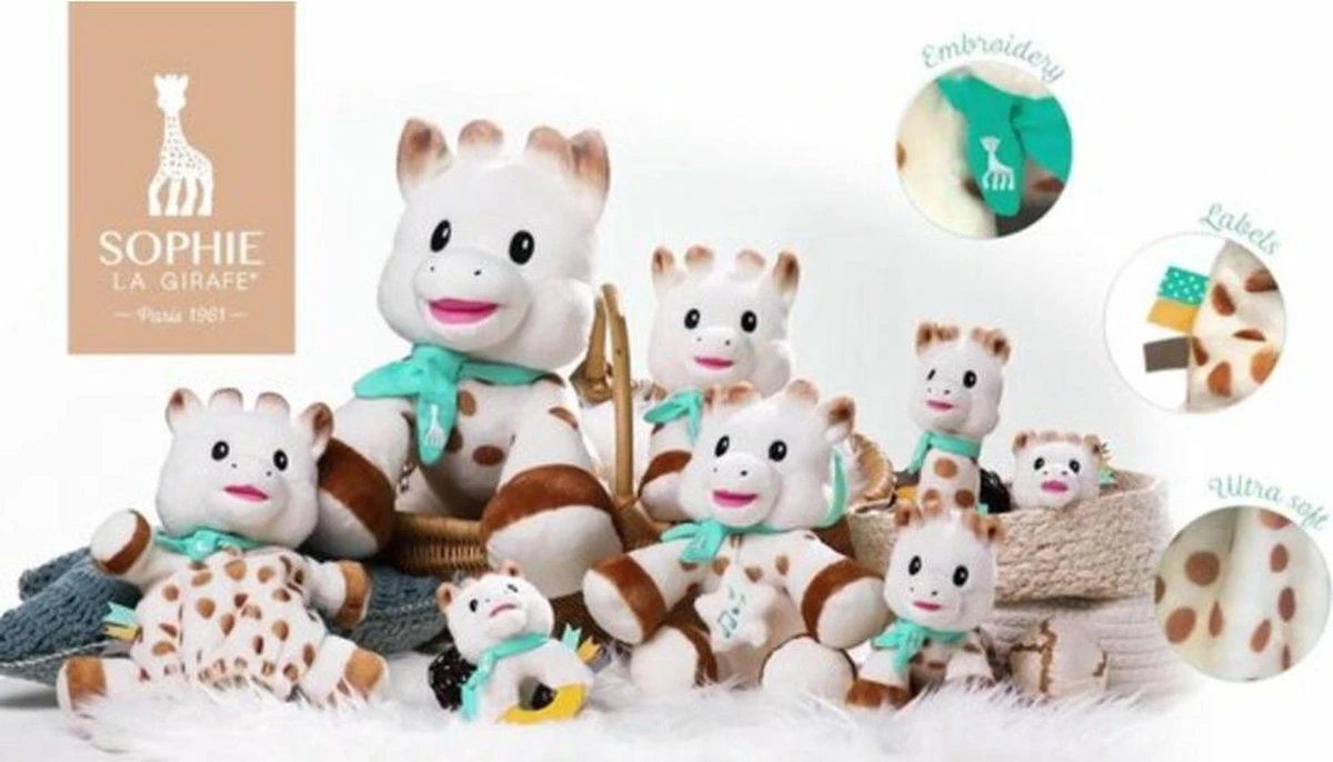 Sophie De Giraf - Rammelaar - Pluche Knijprammelaar 5 Sophie De Giraf - Rammelaar - Pluche Knijprammelaar - Afbeelding 3