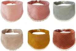 MINIIYOU - 6 Stuks - Hydrofiele Bandana Slabbetjes Meisje Franjes - Roze Geel - Beige -Winkel Voor Babyproducten 1200x805 2