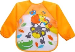 Merkloos 3 Stuks - Baby Slabbetjes Met Mouwen - Aapje Dinosaurus Leeuw Groen - Waterproof -Winkel Voor Babyproducten 1200x829 2