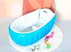 FEDEC Babybadje - Kinderbad Met Zitgedeelte - Opblaasbaar - Blauw -Winkel Voor Babyproducten 1200x880