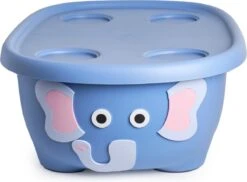Prince Lionheart Tubimal® Met Hangmat | Baby & Peuter Badje | Opbergruimte Met Deksel | Stapelbaar | Herbruikbaar - Blauw / Olifant