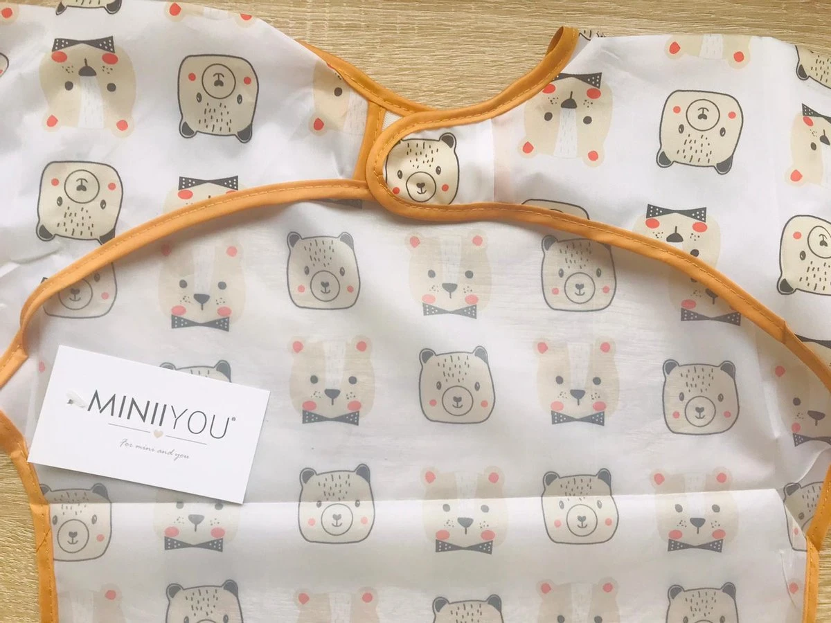 Merkloos MINIIYOU - Slabbetje Lange Mouwen Met Brede Opvangbak - Oranje Beer - 0-3 Jaar - Kliederschort - Verfschort 6 Merkloos MINIIYOU - Slabbetje Lange Mouwen Met Brede Opvangbak - Oranje Beer - 0-3 Jaar - Kliederschort - Verfschort - Afbeelding 4