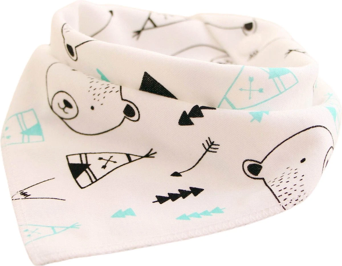 5- Pack - Bandana Slabbetjes - Safari Dinosaurus - 2-laags Katoen - Puntslabbetjes - Kwijlslabbetjes 4 5- Pack - Bandana Slabbetjes - Safari Dinosaurus - 2-laags Katoen - Puntslabbetjes - Kwijlslabbetjes - Afbeelding 2