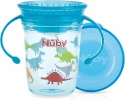 Nûby - Drinkbeker - 360° Wonder Cup Met Handvatten In Tritan™ - Aqua - 240ml - 6m+ -Winkel Voor Babyproducten 1200x967
