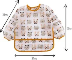 Merkloos Kliederschort Met Beertjes - Slabber Lange Mouwen - Schort / Slabbetje -Winkel Voor Babyproducten 1200x994 4