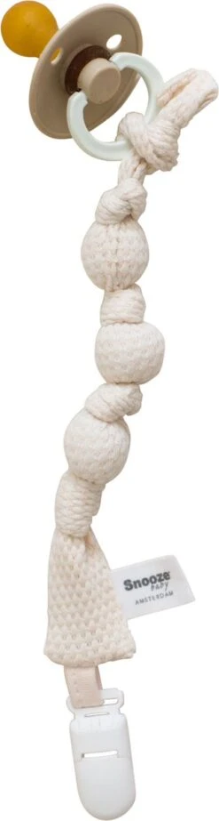 Snoozebaby Organisch Speenkoord Geknoopt Peach Blush - 10 Cm