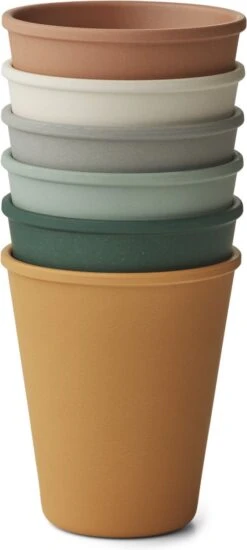 Liewood - Kinderbekers Carter (Set Van 6 Stuks) - Drinkbekers - Mustard Multi Mix -Winkel Voor Babyproducten 539x1200