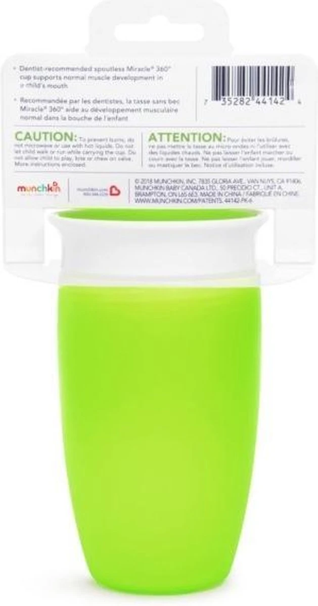 Munchkin Miracle Drinkbeker 360 Sippy Cup Groen 7 Munchkin Miracle Drinkbeker 360 Sippy Cup Groen - Afbeelding 5