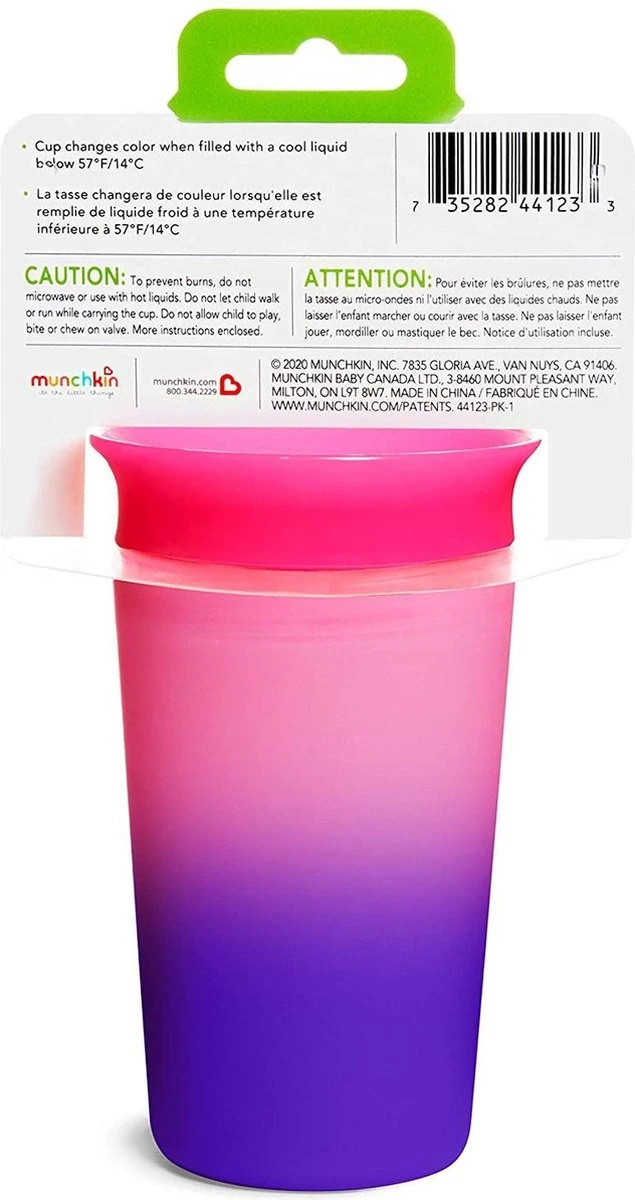Munchkin Miracle 360 Colour Changing Sippy Cup Pink 12 Munchkin Miracle 360 Colour Changing Sippy Cup Pink - Afbeelding 10