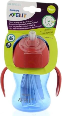 Philips Avent SCF796/01 Drinkbeker Met Rietje - 9m+ - Blauw/rood -Winkel Voor Babyproducten 641x1200