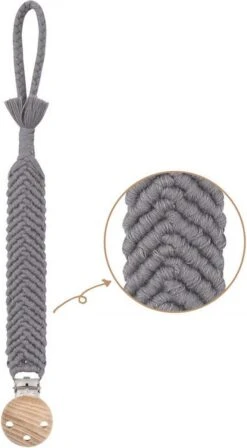 States&Klein Boho Speenkoord - Mist Grey - Duurzaam - Ibiza Stijl - Kraamcadeau - Babyshower - Baby - Grijs -Winkel Voor Babyproducten 662x1200