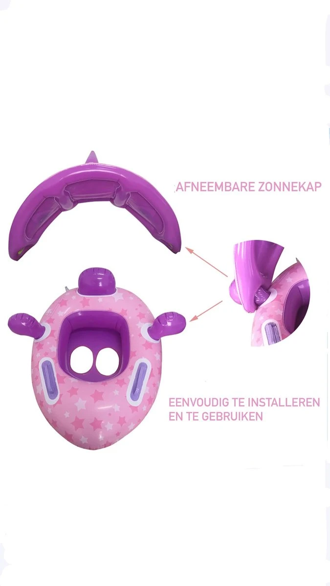 Eenhoorn - Kinderzwembad – Peuter Zwembad – Baby Zwembadje – Baby Zwembad Met Zonnescherm – Opblaasbaar – Vanaf 1 Jaar 8 Eenhoorn - Kinderzwembad – Peuter Zwembad – Baby Zwembadje – Baby Zwembad Met Zonnescherm – Opblaasbaar – Vanaf 1 Jaar - Afbeelding 6