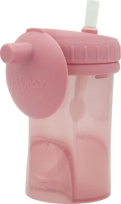 Difrax Rietjesbeker Antilek - 250 Ml - Raspberry/Roze -Winkel Voor Babyproducten 715x1200