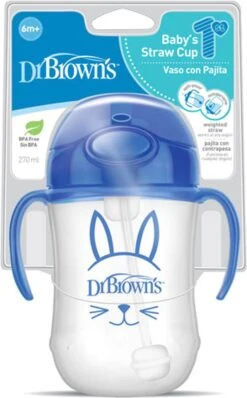 Dr. Brown's Dr Browns - Overgangsbeker Met Rietje En Handvaten - Blauw - 270ml -Winkel Voor Babyproducten 745x1200 1