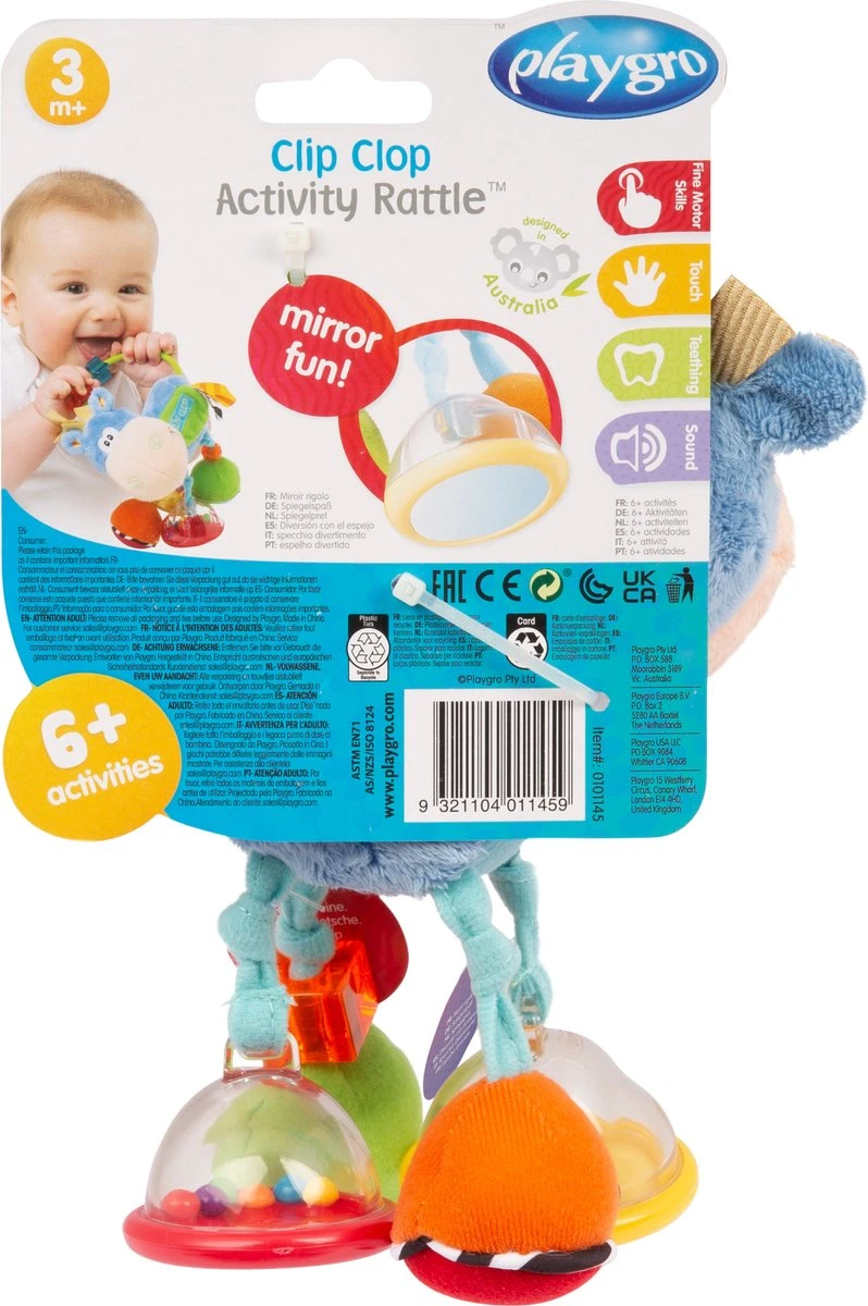 Playgro Clip Clop Rammelaar - Blauw - Activiteitenspeeltje - Kraamkado 8 Playgro Clip Clop Rammelaar - Blauw - Activiteitenspeeltje - Kraamkado - Afbeelding 6